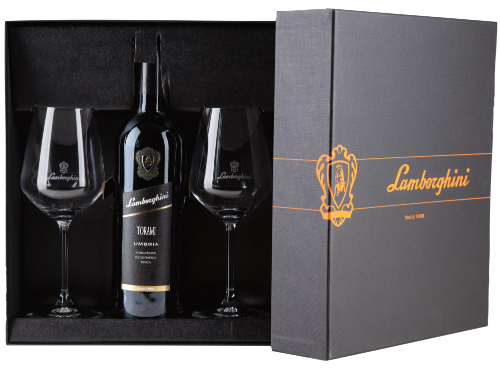 Lamborghini Wine - Flaschenkasten & Logo Gläser