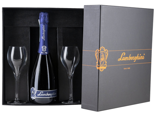 Vin Lamborghini - Étui de bouteille & Flûte avec logo