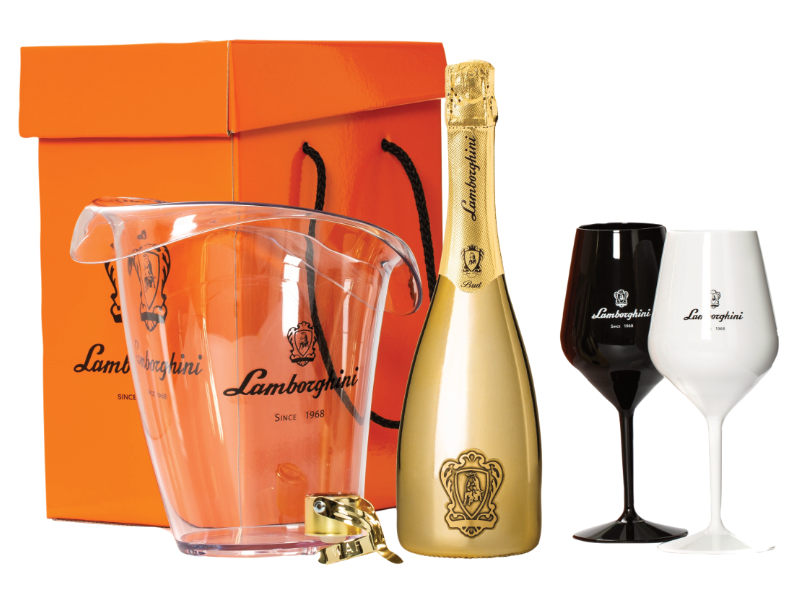 Vin Lamborghini - Coffret cadeau avec glacette et bouteille de vin