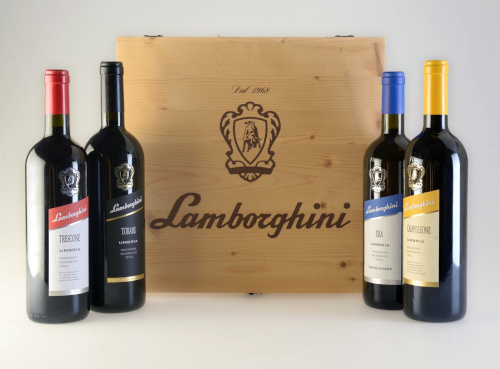 Vin Lamborghini - Caisse en bois 4 bouteilles